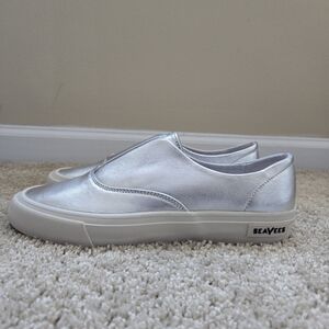 Seavees sunset strip sneakers silver metallic womens 9